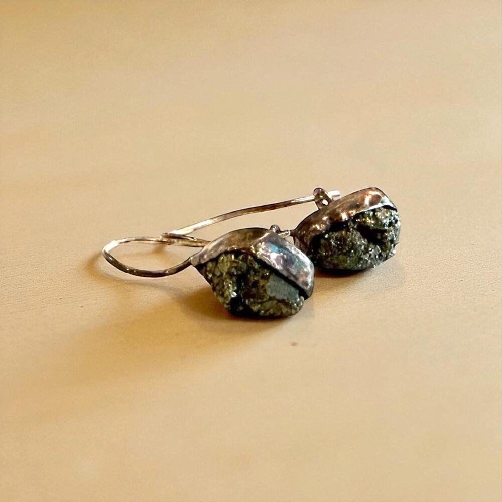 Elegant Raw Stone Drop Earrings